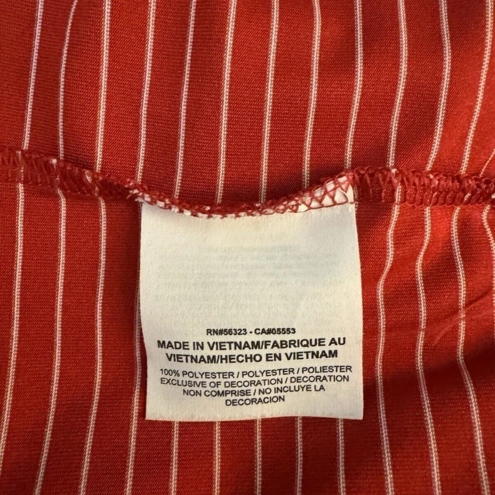 Nike Golf Tour Performance Dri-Fit Small Red w/White Stripes Short Sleeve Polo